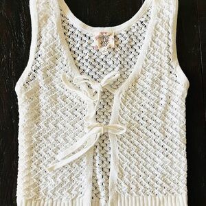 Hippie Rose White Knit Vest